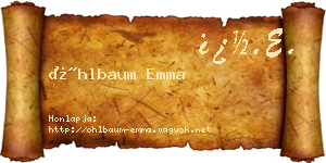 Öhlbaum Emma névjegykártya